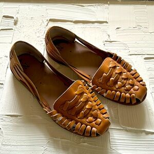 Nisolo women Huarache Sandal almond brown leather sz 7.5